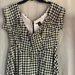 Checked black and white dress